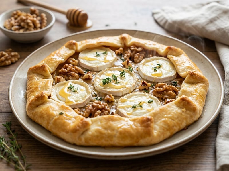 Galette cu brânză de capră, nuci și miere | Tartă rustică