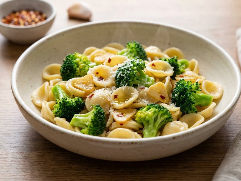 Orecchiette cu broccoli și usturoi | Clasic italian rapid