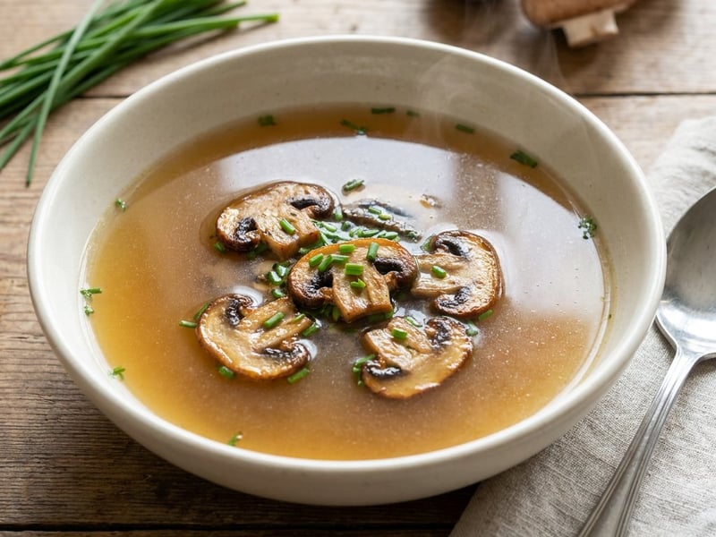 Consommé franțuzesc de ciuperci | Supă clară și aromată