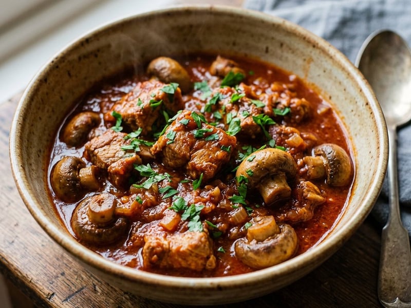 Tocană de porc cu ciuperci | Bogată și aromată