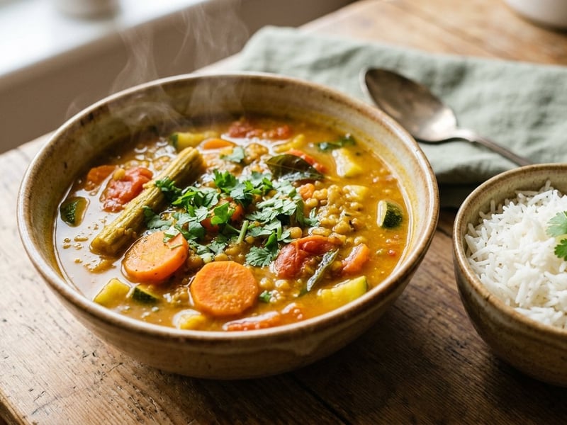 Sambar | South Indian lentil curry with vegetables