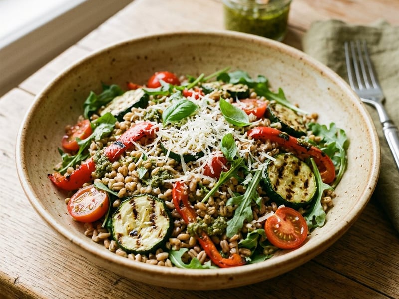 Salată de farro cu legume la grătar | Prânz toscan