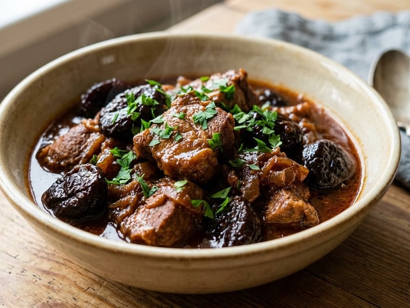 Tocană de porc cu prune uscate | Tradiție dulce-acrișoară