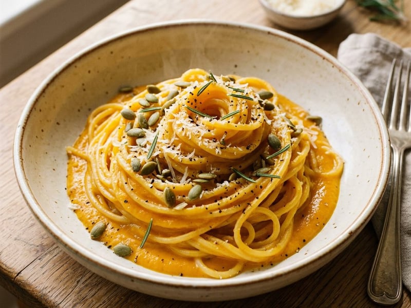 Pasta with butternut squash cream and rosemary | Quick Italian dinner