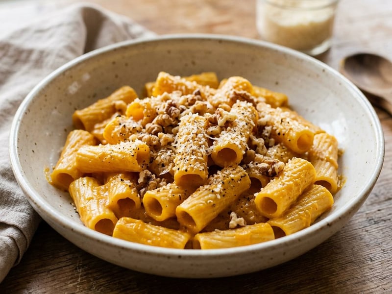 Pumpkin Cream Rigatoni | Quick Italian Classic