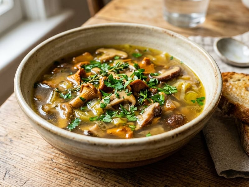 French forest mushroom soup | Aromatic and rustic