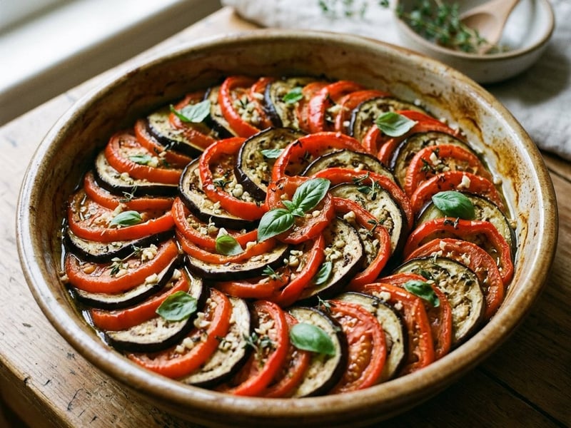 Baked eggplant and pepper tian | Provençal delight