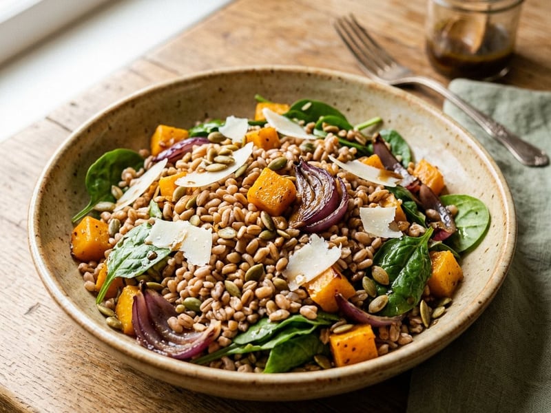 Salată toscană de farro cu dovleac | Prânz de toamnă