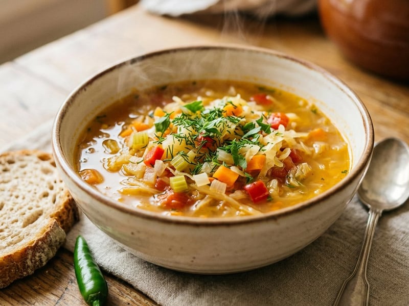 Fresh Cabbage Soup with Borș | Autumn Tradition