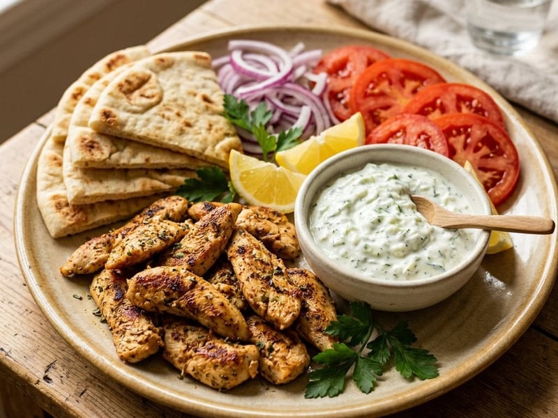 Gyros de pui la farfurie | Cină grecească rapidă