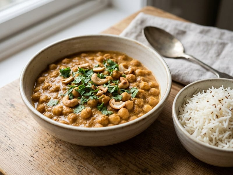 Shahi Chana | Royal Creamy Chickpea Curry with Cashew Sauce