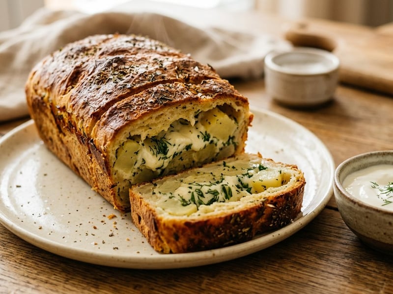 Baked Potato Loaf with Fresh Herbs | Tender and Aromatic