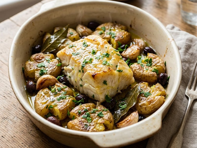 Bacalhau à Lagareiro | Cod la cuptor cu cartofi striviți