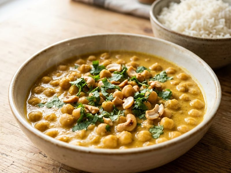 Chana Korma | Creamy Indian Chickpea Curry with Cashews