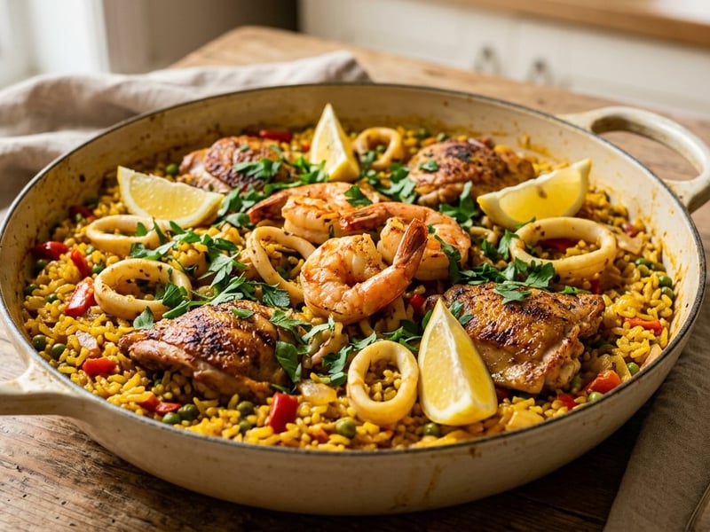 Arroz mar y montaña | Spanish rice with chicken and seafood