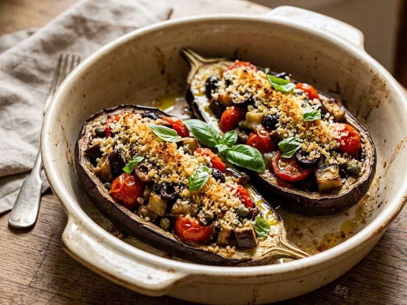 Melanzane a barchetta | Neapolitan stuffed aubergines
