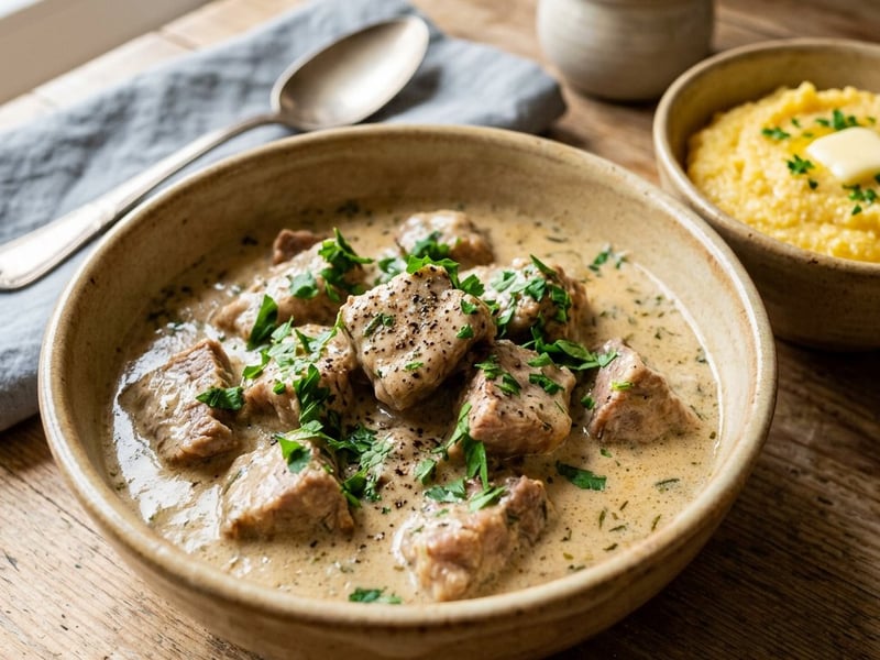 Tocană de porc cu tarhon | Fragedă și cremoasă