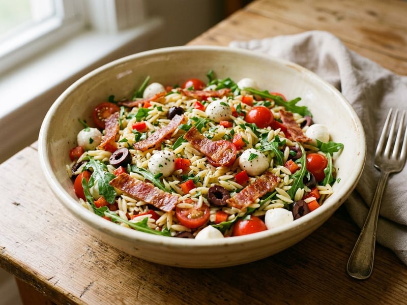 Salată de orzo cu salam crocant | Prânz italian rapid