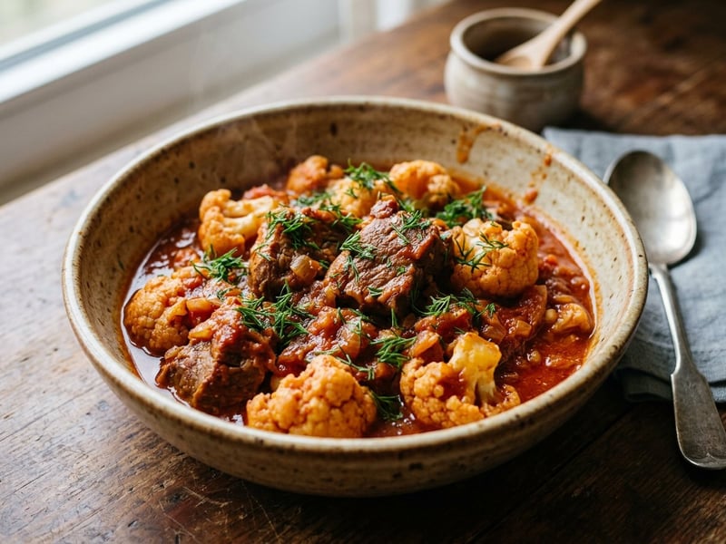 Cauliflower and Pork Stew | Tender and Flavorful