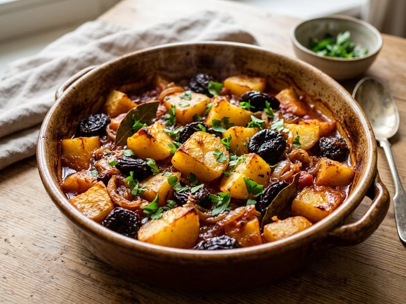 Baked Potatoes with Prunes | Autumn Tradition