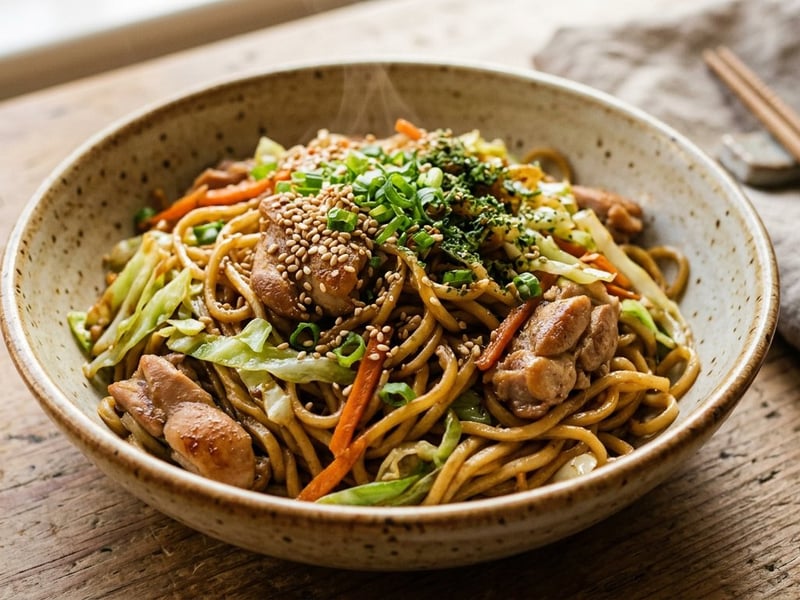 Chicken Yakisoba | Japanese Street Food Noodles