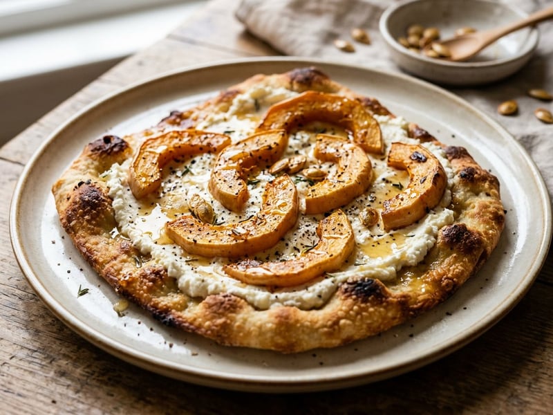 Flatbread with Ricotta and Butternut Squash | Crispy and Aromatic