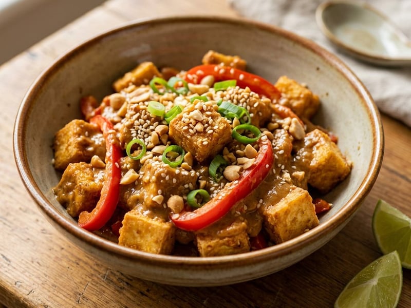 Tofu Satay la wok | Cină cremoasă în 15 minute