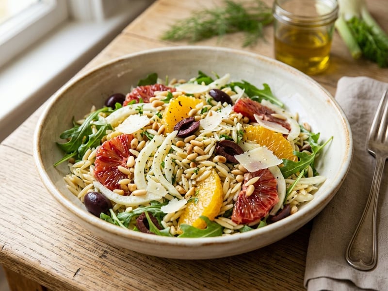 Salată siciliană de orzo cu fenicul | Prânz mediteranean