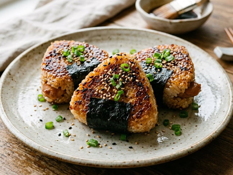 Chicken Yaki Onigiri | Crispy Japanese Rice Triangles