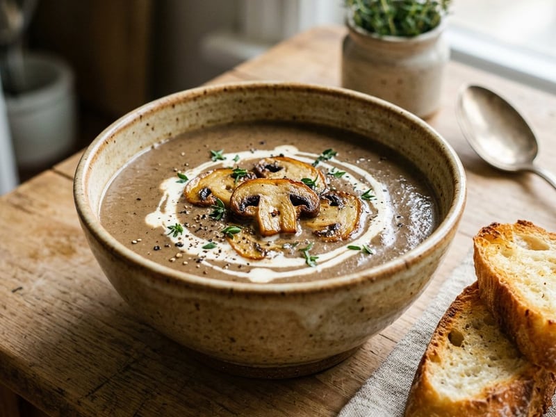 French Roasted Mushroom Soup | Aromatic and Velvety