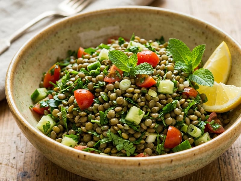 Green Lentil Tabbouleh Salad | Nutritious Middle Eastern Lunch
