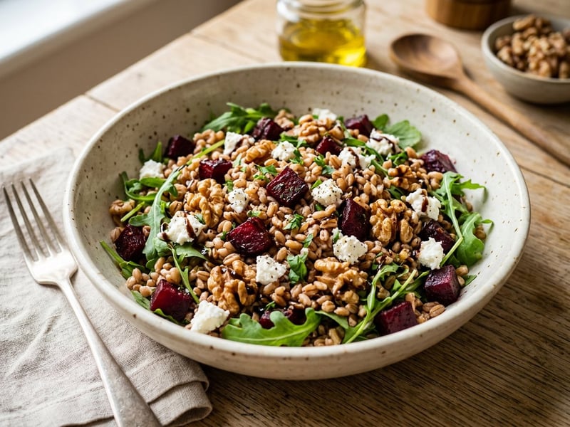 Salată de farro cu sfeclă coaptă | Prânz toscan