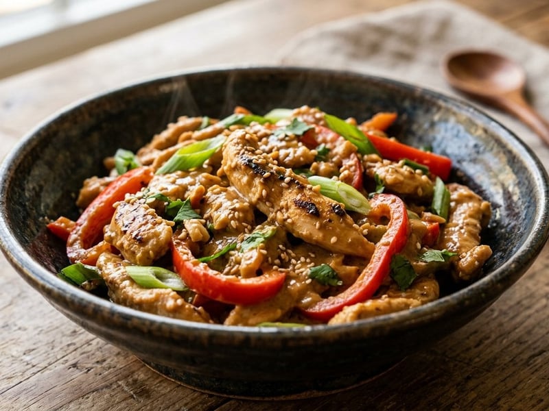 Pui Satay la wok | Cină asiatică în 15 minute