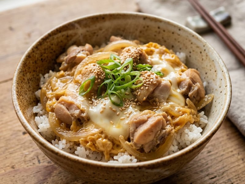 Oyakodon cu pui și ou | Street food japonez autentic