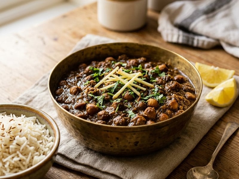 Amritsari Chole | Punjabi Chickpea Curry Infused with Black Tea