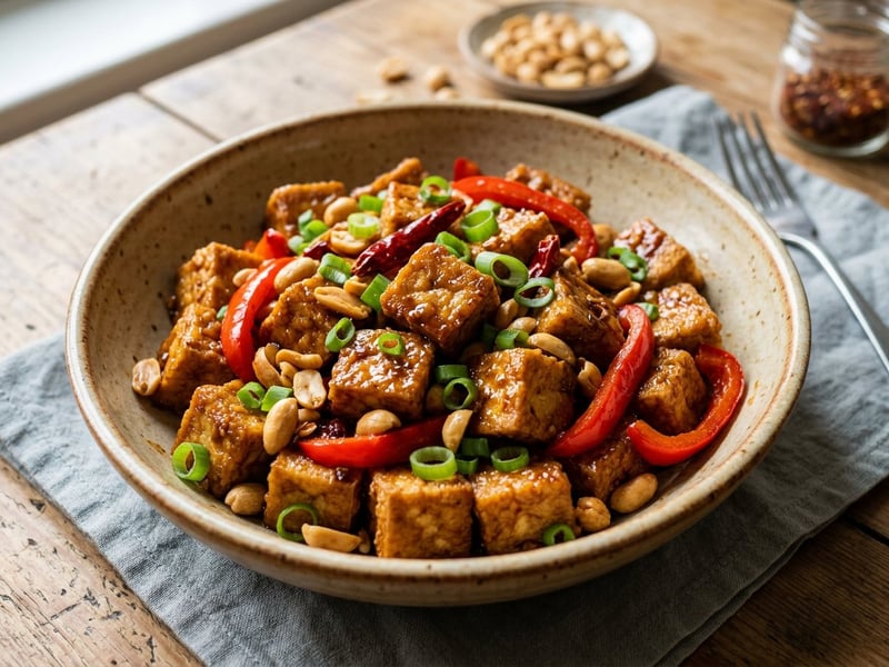 Tofu Kung Pao la wok