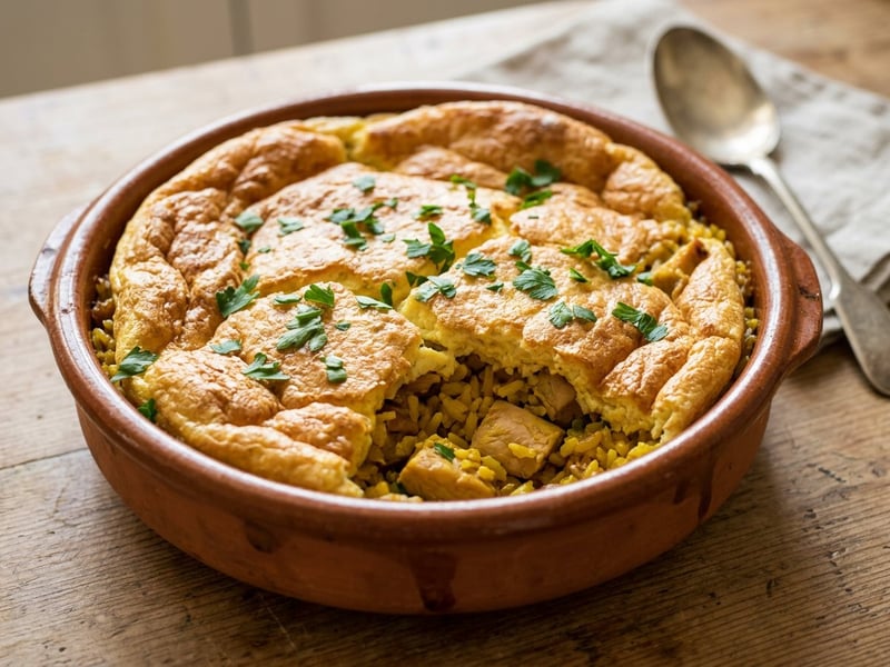 Arroz con costra | Orez spaniol cu pui și crustă aurie