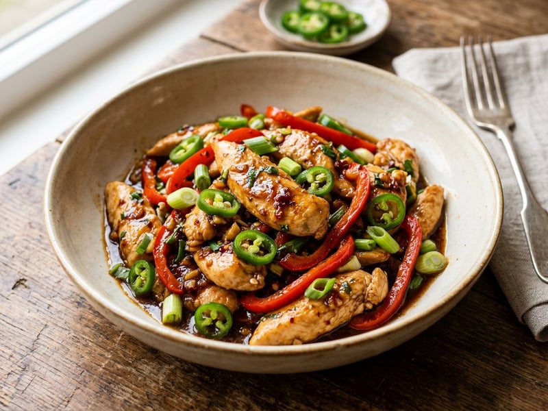Pui Hunan picant la wok | Cină asiatică în 15 minute