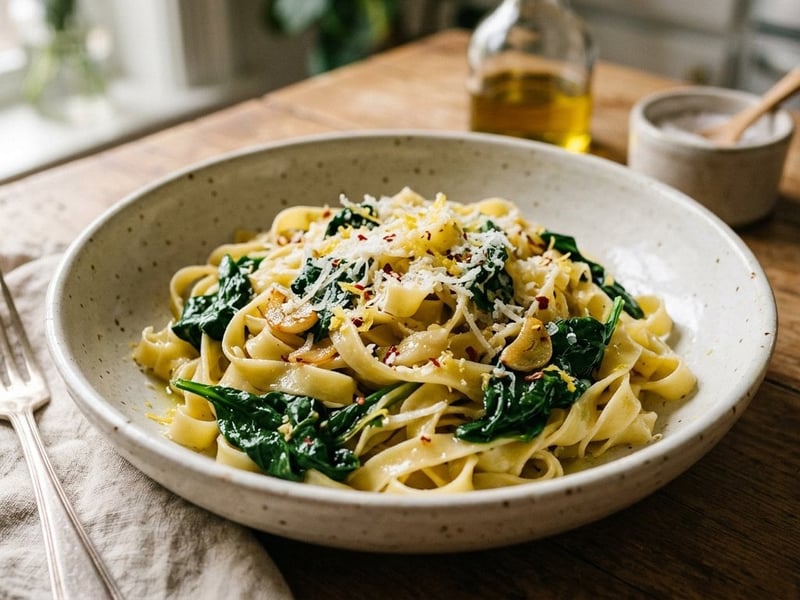 Tagliatelle cu spanac baby și parmezan | Clasic italian rapid