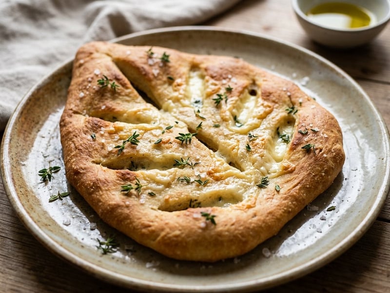Fougasse cu brânză Brie | Flatbread franțuzesc crocant