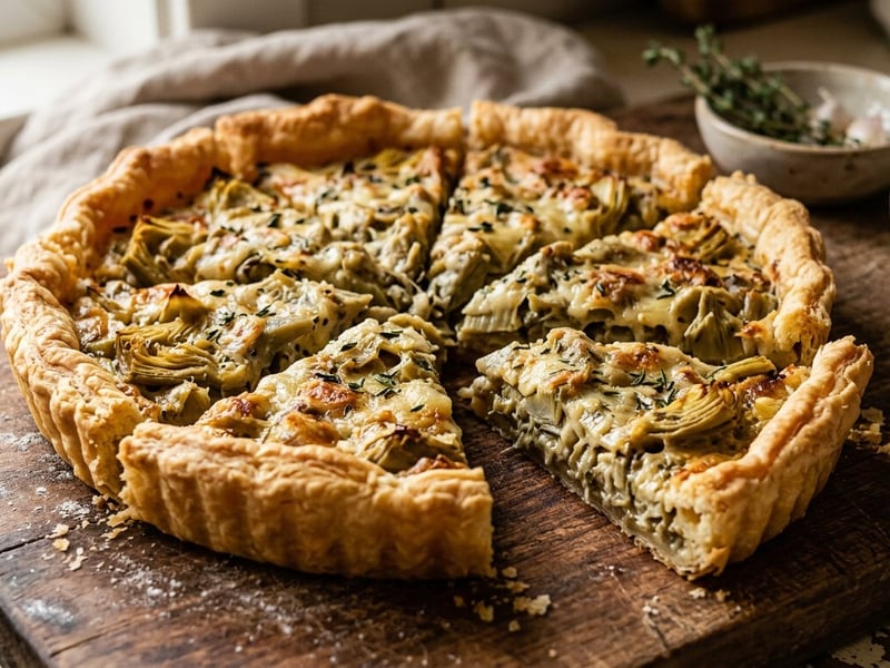 Tartă rustică cu brânză Grana Padano și anghinare | Savoare italiană