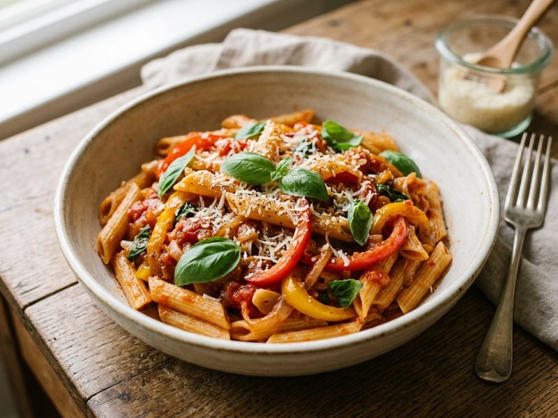 Penne alla Peperonata | Clasic italian rapid