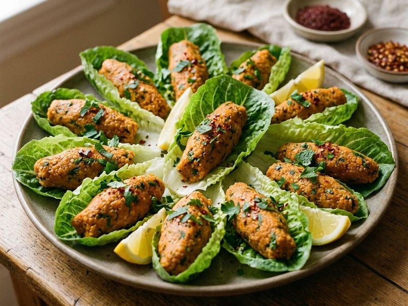 Salată turcească Mercimek Köftesi | Rulouri de linte și bulgur