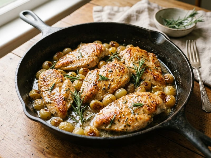 Greek Chicken with Grapes and Rosemary | Quick Dinner