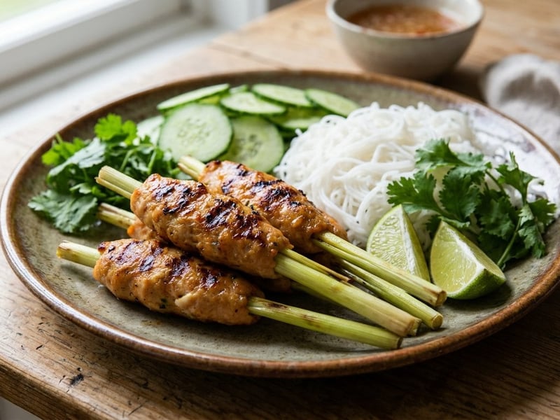 Chạo Tôm | Frigărui de creveți pe lemongrass