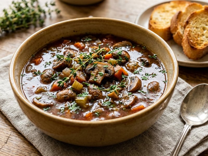 Supă de ciuperci à la Bourguignonne | Bogată și aromată