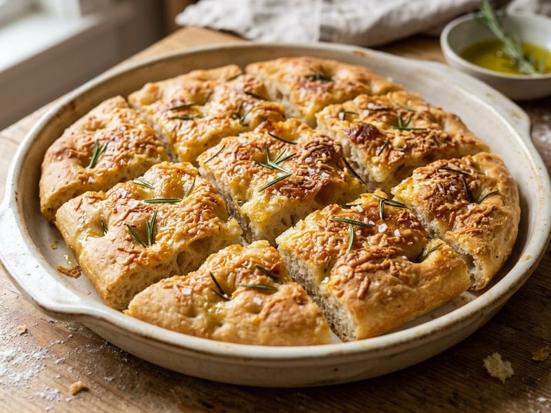 Focaccia cu Grana Padano | Flatbread italian crocant