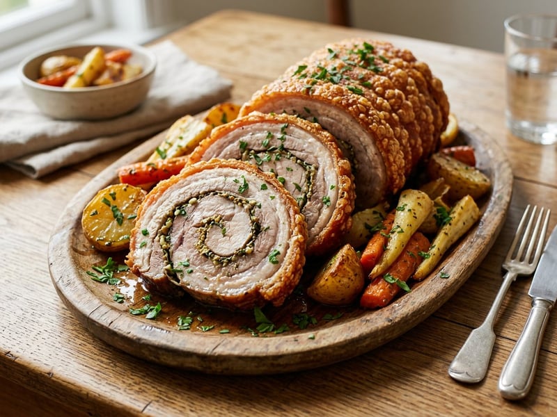 Oven-Roasted Pork Belly Roulade | Tender and Golden-Brown