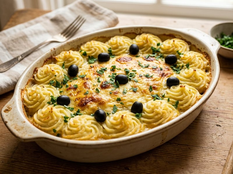 Bacalhau à Zé do Pipo | Baked cod with mashed potatoes and golden crust
