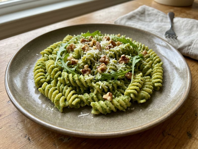 Paste cu pesto cremos de rucola și nuci